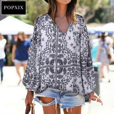 PLS חולצת טוניקה בוהמית-Popxix-